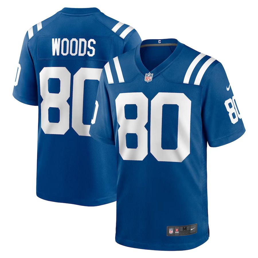 Men Indianapolis Colts #80 Jelani Woods Nike Royal Player Game NFL Jersey